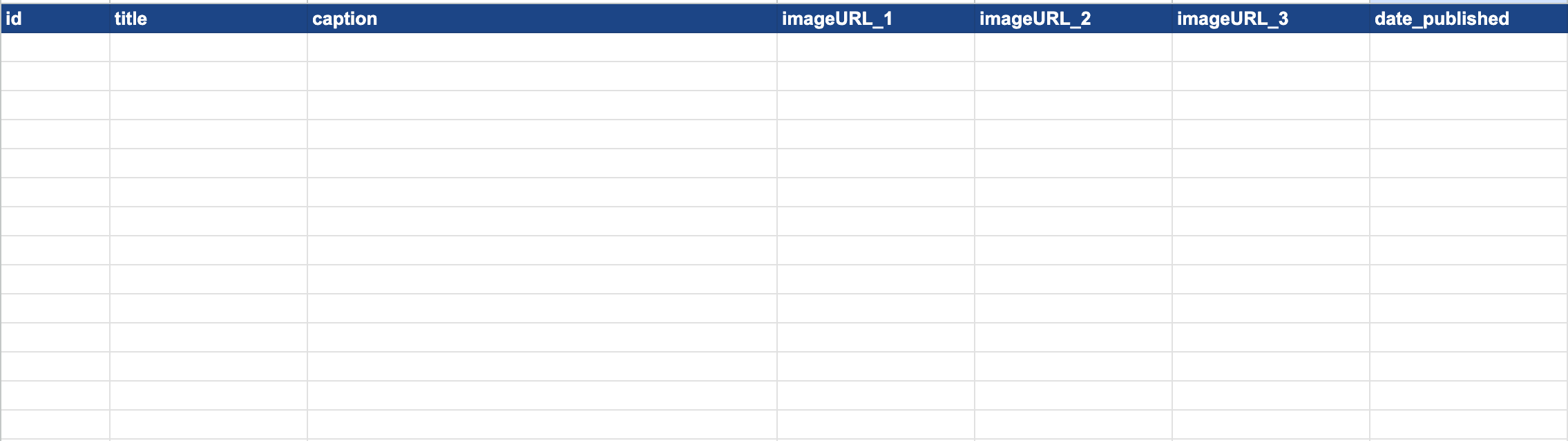 Empty spreadsheet
